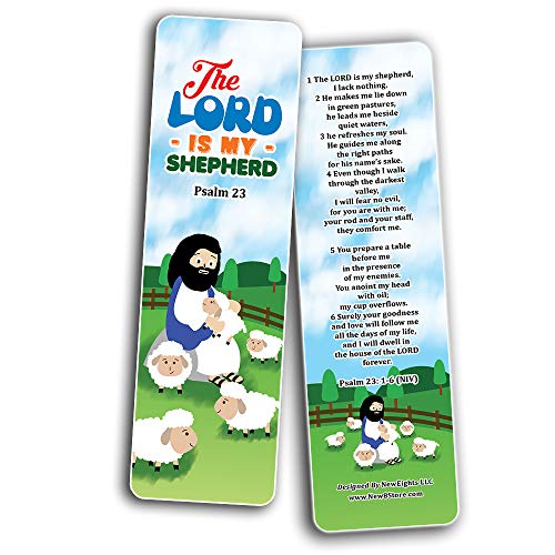 Psalm 23 The Lord is My Shepherd Bookmaks (30-Pack) - Stocking Stuffers for Boys Girls - Children Ministry Bible Study Church Supplies Teacher Classroom Incentives Gift