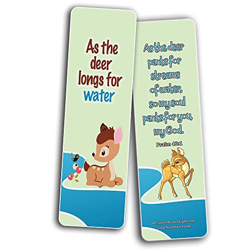 Encouraging Bible Verses Bookmarks for Kids (60-Pack) - Animal Series 3 - Perfect Giveaways for Ministries and Sunday Schools