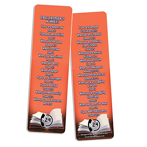 Bible Emergency Phone Numbers Christian Bookmarks (50 Pack)