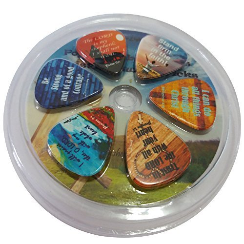 Christian Guitar Picks with Popular Bible Verses -12 Pack