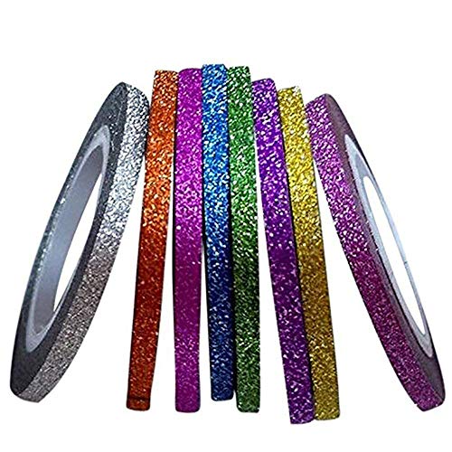 New8Beauty Nail Polish Strips 8-Pack - Nail Striping Tape for Nail Art Decoration Stickers 3mm Thick