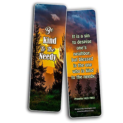 Kindness Scriptures Cards Bookmarks (60 Pack) - Perfect Giftaway for Sunday School