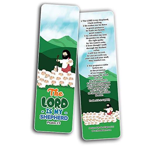 Psalm 23 The Lord is My Shepherd Bookmaks (30-Pack) - Stocking Stuffers for Boys Girls - Children Ministry Bible Study Church Supplies Teacher Classroom Incentives Gift