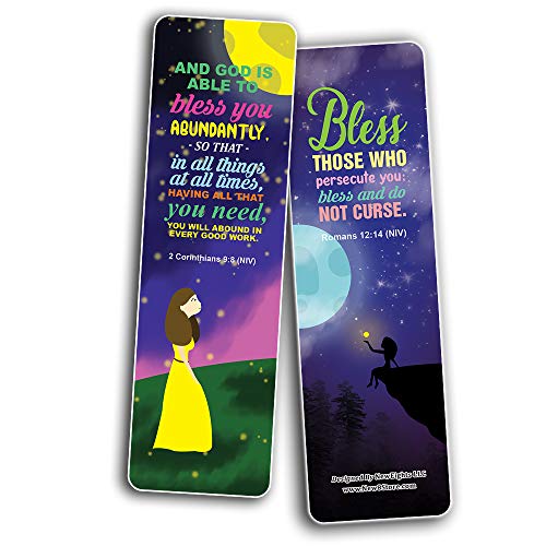 Top Bible Verses about God's Blessings NIV Bookmarks for Women (60-Pack) - Church Memory Verse Sunday School Rewards - Christian Stocking Stuffers Birthday Party Favors Assorted Bulk Pack