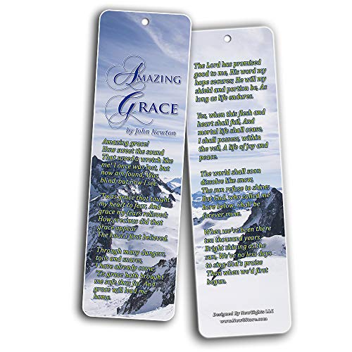 Hymn Bookmarks Series 1 - Amazing Grace (60-Pack) - Classic Gospel Song Lyrics - Bring You Back to the Good Old Day Worship - Stocking Stuffers for Men Women