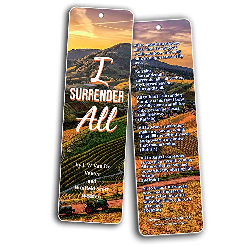 Hymn Bookmarks Series 2 - I Surrender All (60-Pack)- Handy Hymns of Old That You Can Use Wherever You Go
