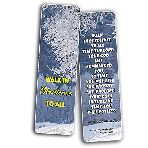 Shows True Obedience To God Memory Verses Bookmarks (30-Pack) - Handy Reminder About How to Show True Obedience To God