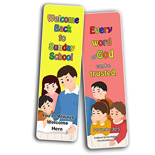 Welcome to Sunday School Bookmarks Cards Series 1 (60-Pack) - Perfect Giveaways for Ministries Designed to Encourage and Motivate Children