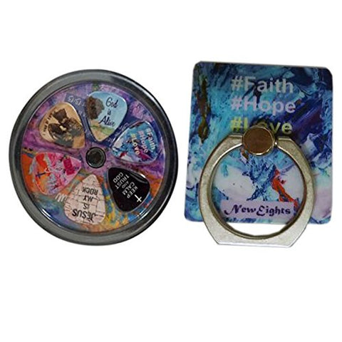Christian Guitar Picks & Cell Phone Holders (Faith Hope Love)