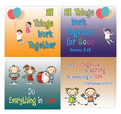 Confidence Building Scriptures Stickers for Kids (5-Sheet) - Great Variety Colorful Stickers