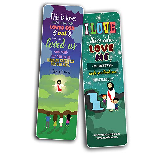 You are Loved Bible Verse Bookmarks (60-Pack) - Church Memory Verse Sunday School Rewards - Christian Stocking Stuffers Birthday Party Favors Assorted Bulk Pack