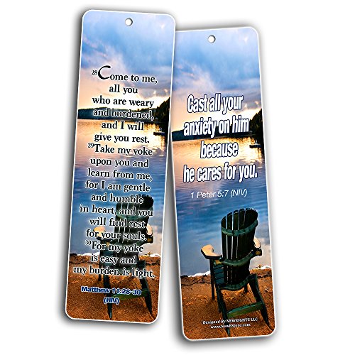 Most Highlighted Bible Scriptures Bookmarks Cards (60-Pack)- NIV Version - Christian Encouragement Gifts - Church Supplies - Stocking Stuffers for Easter Day Thanksgiving Christmas Birthday Everyday