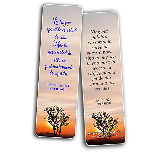 Spanish Speak Life Scripture Bookmarks about Tongue (RVR1960) (30-Pack) - Variety Handy Spanish Scriptures