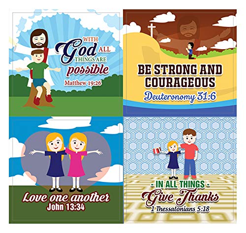 Cute Bible Verses Stickers for Kids (16 Round Shape) (20 Sheets) - Motivational Stickers