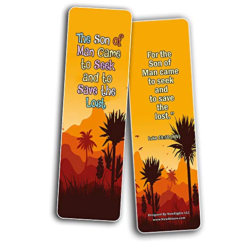 Salvation Scriptures Cards Bookmarks for Kids (60 Pack) - Perfect Gift away for Sunday School and Ministries