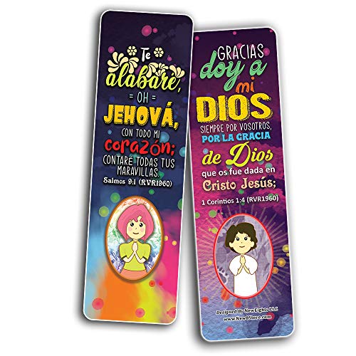 Spanish Thank You Lord Bible Verse Bookmarks (60-Pack) - Church Memory Verse Sunday School Rewards - Christian Stocking Stuffers Birthday Party Favors Assorted Bulk Pack