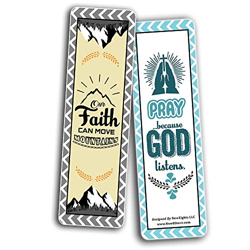 Inspirational Encouragement Christian Quotes Bookmarks Series 1 (60-Pack) - Church Memory Verse Sunday School Rewards - Christian Stocking Stuffers Birthday Party Favors Assorted Bulk Pack