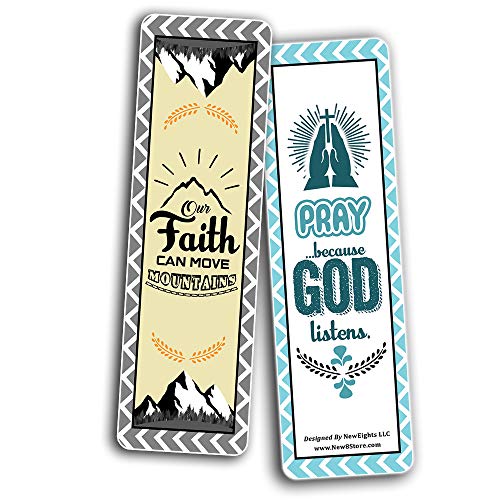 Inspirational Encouragement Christian Quotes Bookmarks Series 1 (60-Pack) - Church Memory Verse Sunday School Rewards - Christian Stocking Stuffers Birthday Party Favors Assorted Bulk Pack
