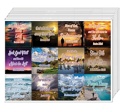 Encouraging Religious Stickers - Righteousness & God's Rewards (5-Sheet) - Great Variety Colorful Stickers
