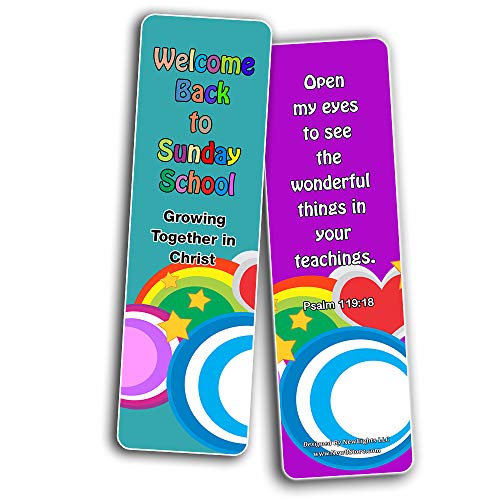 Welcome to Sunday School Bookmarks Cards Series 1 (60-Pack) - Perfect Giveaways for Ministries Designed to Encourage and Motivate Children