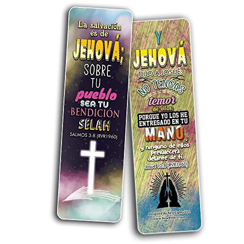 Spanish Victory in Christ Bookmarks (60-Pack) - Church Memory Verse Sunday School Rewards - Christian Stocking Stuffers Birthday Party Favors Assorted Bulk Pack