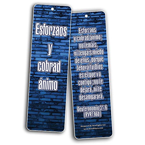Spanish Popular Bible Verses (Be Strong & Courageous) Bookmarks (30-Pack) - Handy Compilation of Biblical Texts in Spanish Language