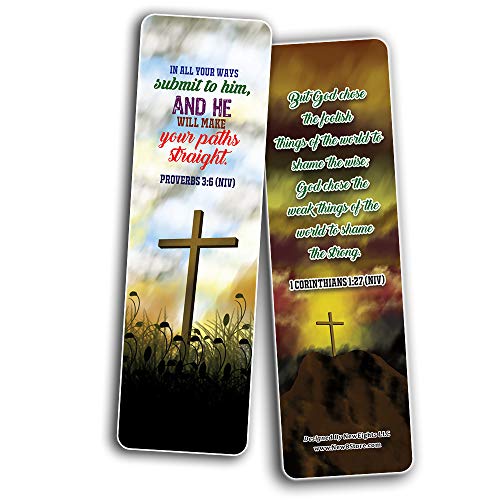 I Choose God Bible Verses Bookmarks Cards (60-Pack) - Church Memory Verse Sunday School Rewards - Christian Stocking Stuffers Birthday Party Favors Assorted Bulk Pack