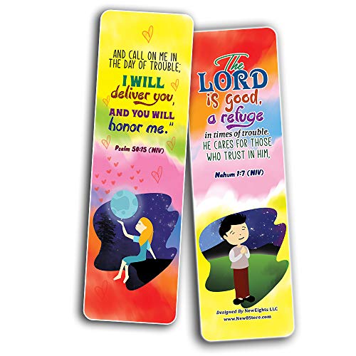 Positive Bible Verses Bookmarks (60-Pack) - Church Memory Verse Sunday School Rewards - Christian Stocking Stuffers Birthday Party Favors Assorted Bulk Pack