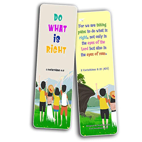 Bible Bookmarks for Kids - Cultivate Good Character (60 Pack) - Perfect Gift away for Sunday School and Ministries - Reverence Bible Texts VBS Sunday School Easter Baptism
