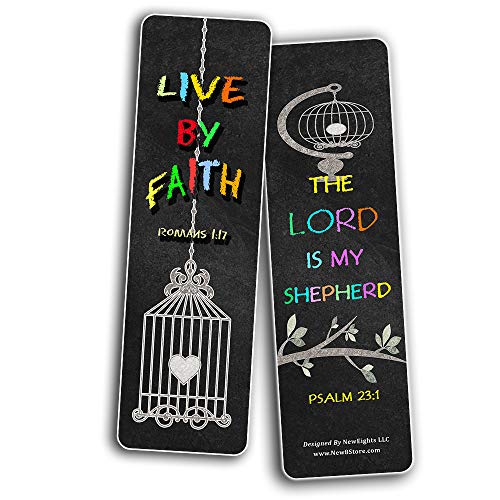 Colorful Bible Verse Chalkboard Bookmarks Cards (12-Pack)