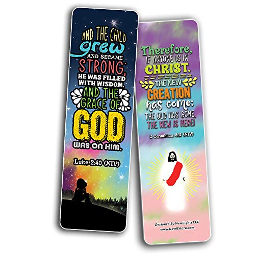 Spiritual Growth Bookmarks (60-Pack) - Church Memory Verse Sunday School Rewards - Christian Stocking Stuffers Birthday Party Favors Assorted Bulk Pack