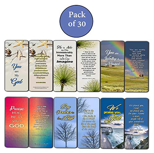 Scriptures Cards - Powerful Scriptures to Help You Worship God (30 Pack) - Stocking Stuffers Adoration Devotional Bible Study - Church Ministry Supplies Classroom Teacher Incentives Gifts Giveaways