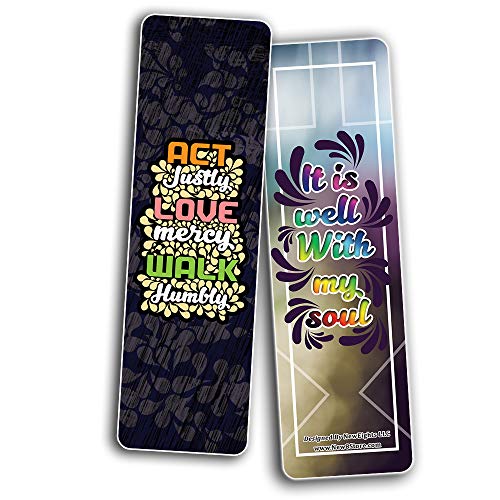 Inspirational Encouragement Christian Quotes Bookmarks Series 1 (60-Pack) - Church Memory Verse Sunday School Rewards - Christian Stocking Stuffers Birthday Party Favors Assorted Bulk Pack