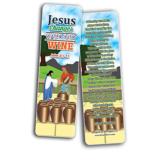 Miracles of Jesus Bible Bookmarks Cards (30-Pack) - Stocking Stuffers for Boys Girls - Children Ministry Bible Study Church Supplies Teacher Classroom Incentives Gift