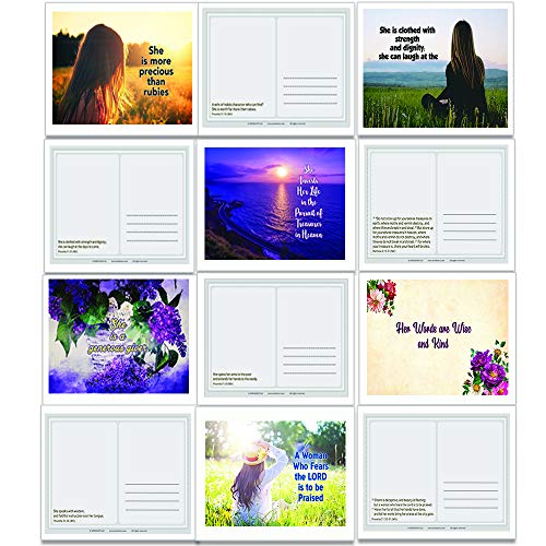 Christian Women Postcards NEPC1033+NEPC1034 (60-Pack) - Multiple Encouraging Postcards