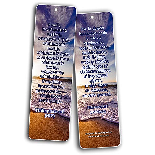 Bilingual Encouraging Bible Verses Bookmarks - Overcome Depression (30 Pack) - Handy Bible Scriptures About About Fighting Depression in the Bible Perspective