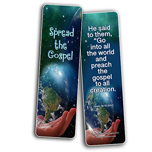 Scriptures Cards Bookmarks About Evangelism (30 Pack) - Stocking Stuffers Devotional Bible Study - Church Ministry Supplies Teacher Classroom Incentive Gifts