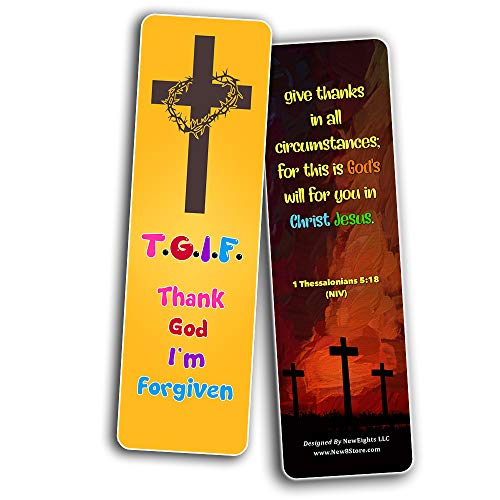 Christian Gospel Bookmarks for Kids (60 Pack) - Perfect Gift away for Sunday School and Ministries - VBS Sunday School Easter Baptism Thanksgiving Christmas Rewards Encouragement Motivational Gift