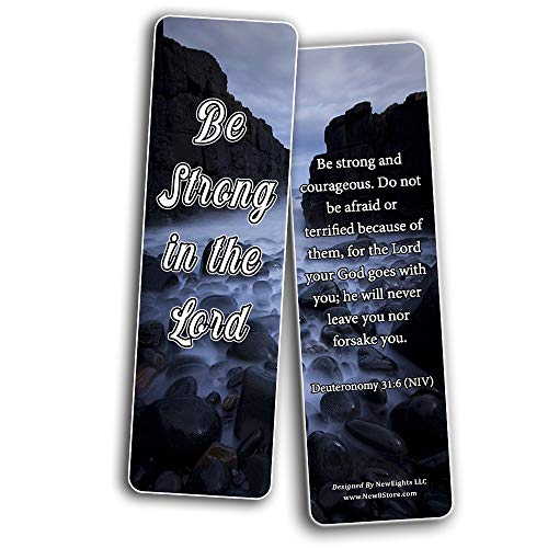 Encouraging Scriptures Bookmarks About God's Protection And Inspire Godly Courage (30-Pack) - Church Memory Verse Sunday School Rewards - Christian Stocking Stuffers Birthday Assorted Bulk Pack