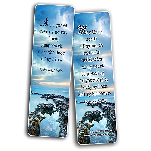 Bible Verses About the Tongue Scriptures Cards Bookmarks (12-Pack) - Collection Motivational of Bible Verses on Christian Development