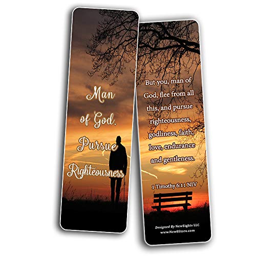 Encouraging Scriptures Bookmarks About Righteousness (30-Pack) - Stocking Stuffers Devotional Bible Study - Church Ministry Supplies Teacher Classroom Incentive Gifts
