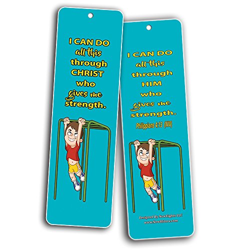 Kids Religious Bookmarks Cards (30-Pack)- Christian Character Building Bible Scriptures - Encourage Good Behavior - for Sunday School Homeschooling VBS Camp Bible Journaling Wall Decor Gift