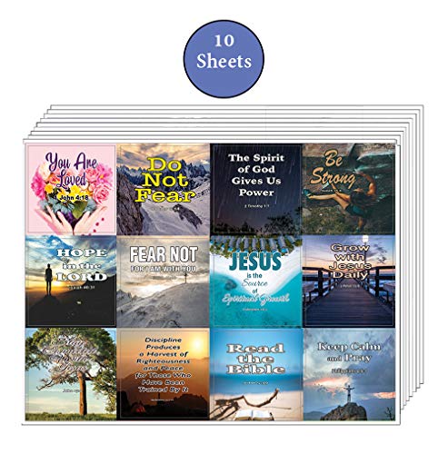 Christian Spiritual Growth Inspirational Stickers (10 Sheets) - Assorted Mega Pack of Inspirational Stickers