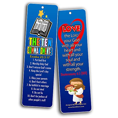 Ten Commandments Memory Verses Bookmarks For Kids (60-Pack) - Fun Way for Kids to Learn the Scriptures