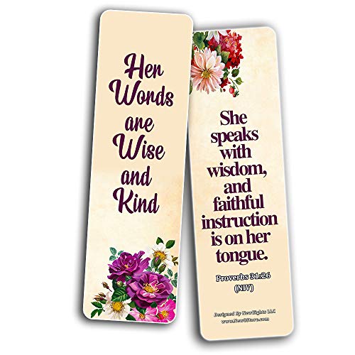 Bible Verses About Virtuous Woman (60 Pack) - Perfect Giveaways for Sunday School and Ministries Designed to Inspire Women