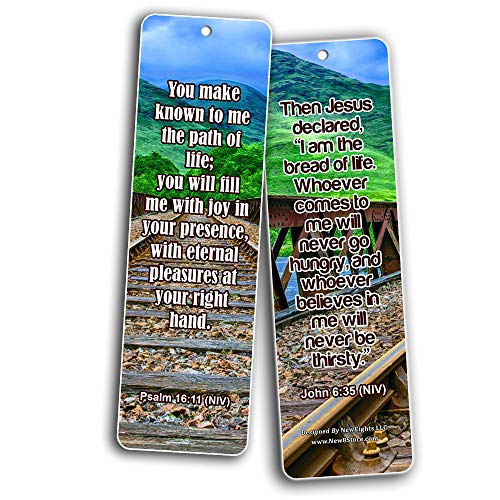 Life Bible Verses Bookmarks NIV (60 Pack) - Perfect Giftaway for Sunday School