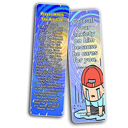 Children's Prayers Bookmarks (30 Pack) - Handy Sample Prayer for Kids To Learn and Memorize
