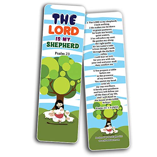 Psalm 23 The Lord is My Shepherd Bookmaks (30-Pack) - Stocking Stuffers for Boys Girls - Children Ministry Bible Study Church Supplies Teacher Classroom Incentives Gift