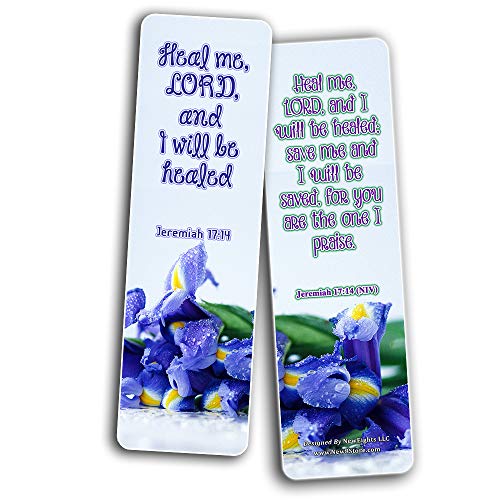 Scriptures Bookmarks - Bible Verses about Healing Scriptures and Comforting Bible Verses for Illness (30 Pack) - Well Designed and Easy To Memorize Bible Verses - Christian Stocking Stuffers Bulk Pack