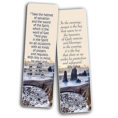 Prayer Cards Bookmarks (60-Pack) - Popular Bible Verses and Inspirational Quotes About Prayers - Holy Scriptures to Encourage Men Women Teens Boys Girls Kids